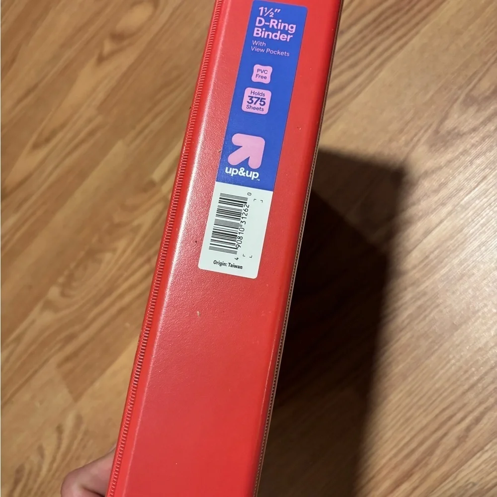 NWT set of two 1 1/2 inch Red D-Ring Binder with View Pockets- holds 375 sheets